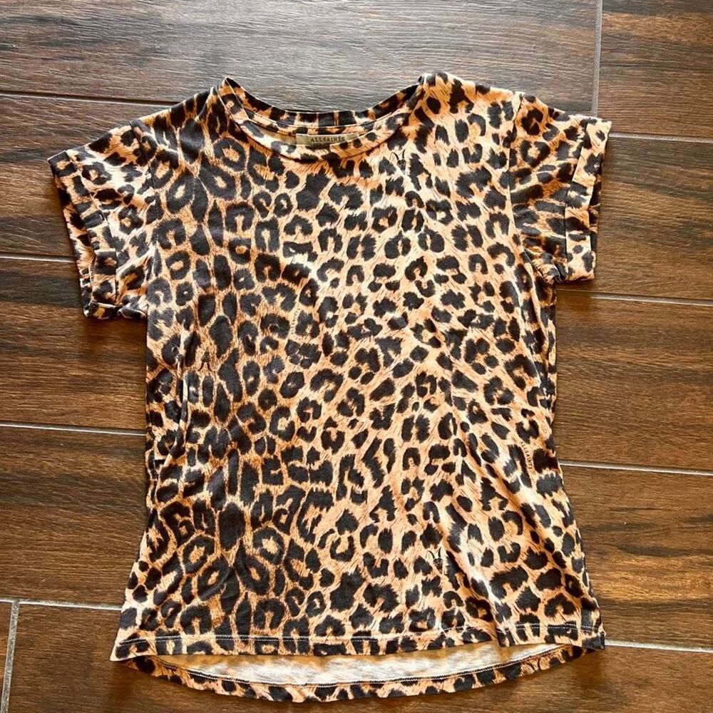 Allsaints leopard print cotton shirt